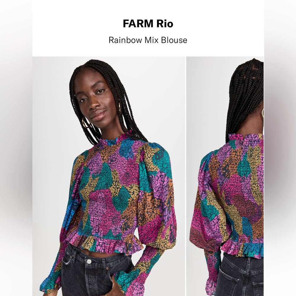 Farm Rio Rainbow Mix Blouse
